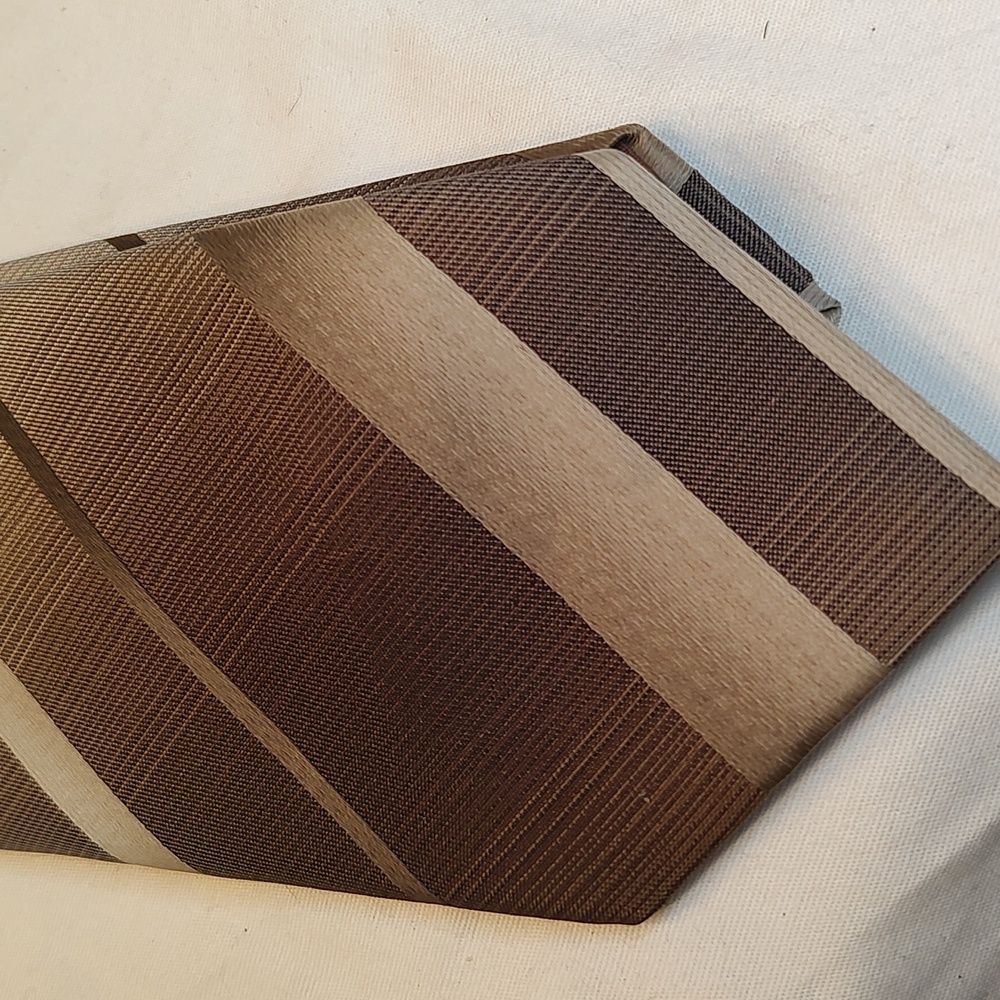 Vintage Tailored Western Wear tie by Lasso, varying brown stripes